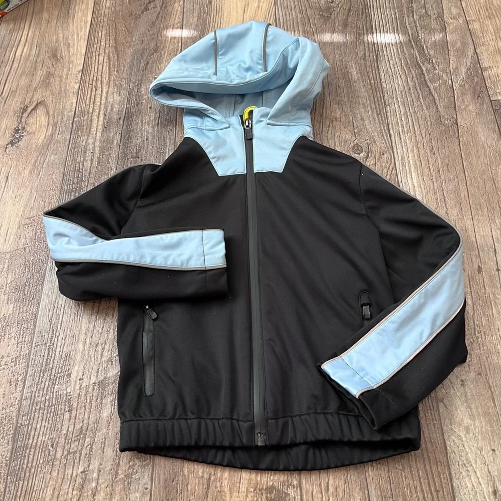 Ferrari Kids Scuderia Zip Up Hooded Track Jacket Black Blue Size 5/6